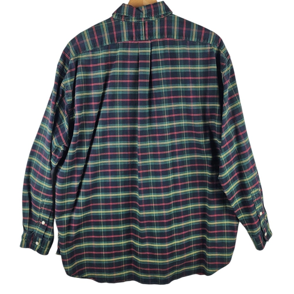Vintage 90s Ralph Lauren The Big Shirt Mens 2XL Heavy Flannel Tartan Plaid - Picture 3 of 13